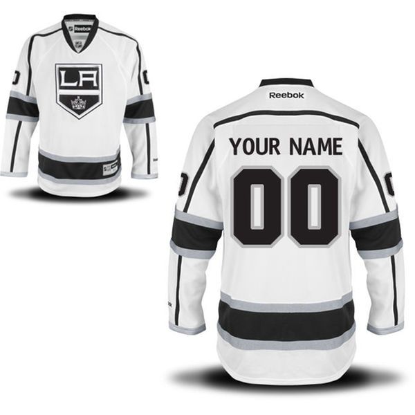 Reebok Los Angeles Kings Men Premier Away Custom NHL Jersey - White->customized nhl jersey->Custom Jersey